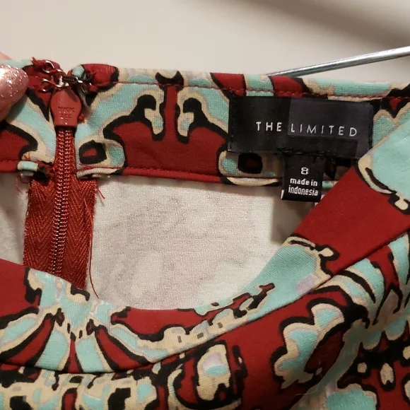 The Limited paisley red teal skirt - Picture 2 of 3